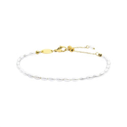 Bracciale catena Donna Marlù in acciaio dorato perle ovali 33BR0047G-W