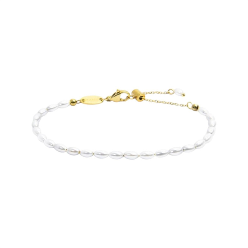 Bracciale catena Donna Marlù in acciaio dorato perle ovali 33BR0047G-W Bracciale catena Donna Marlù in acciaio dorato perle ovali 33BR0047G-W