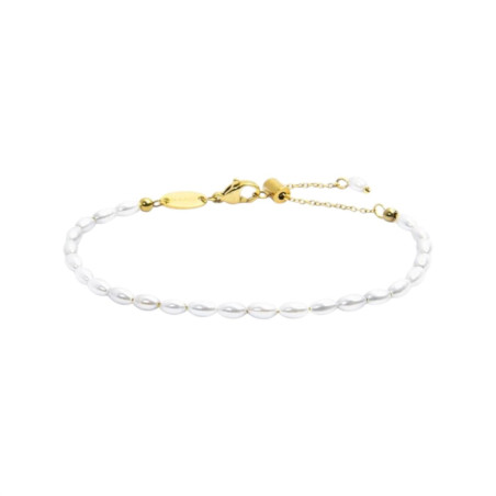 Bracciale catena Donna Marlù in acciaio dorato perle ovali 33BR0047G-W