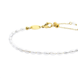 Bracciale catena Donna Marlù in acciaio dorato perle ovali 33BR0047G-W