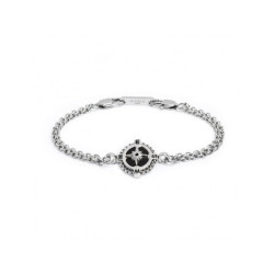 Bracciale Uomo Marlù Man Class 4BR1819N In Acciaio 316l con Rosa Dei Venti