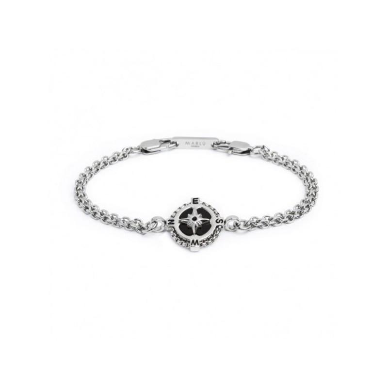 Bracciale Uomo Marlù Man Class 4BR1819N In Acciaio 316l con Rosa Dei Venti Bracciale Uomo Marlù Man Class 4BR1819N In Acciaio 316l con Rosa Dei Venti