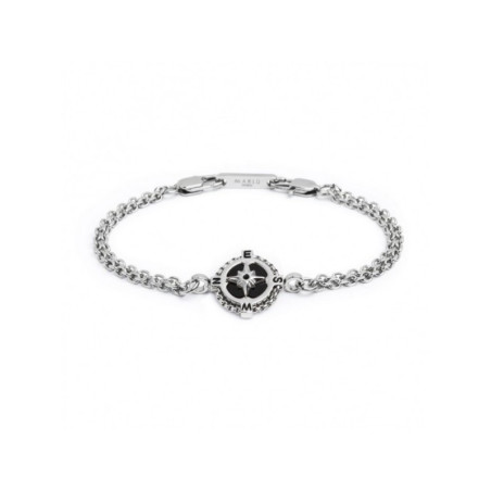 Bracciale Uomo Marlù Man Class 4BR1819N In Acciaio 316l con Rosa Dei Venti