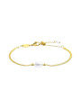 Bracciale catena snake da donna Marlù acciaio dorato con perla 33BR0049G-W