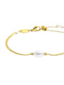Bracciale catena snake da donna Marlù acciaio dorato con perla 33BR0049G-W