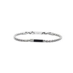 Bracciale Uomo Man Class Marlù 4BR1821M in Acciaio 316L Argento e Nero