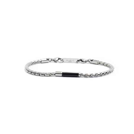 Bracciale Uomo Man Class Marlù 4BR1821M in Acciaio 316L Argento e Nero