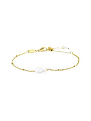Bracciale Donna catena grumetta  Marlù acciaio Oro con perla 33BR0050G-W