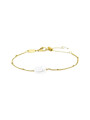 Bracciale Donna catena grumetta  Marlù acciaio Oro con perla 33BR0050G-W