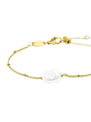 Bracciale Donna catena grumetta  Marlù acciaio Oro con perla 33BR0050G-W