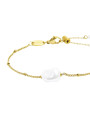 Bracciale Donna catena grumetta  Marlù acciaio Oro con perla 33BR0050G-W