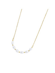 Collana girocollo da donna Marlù in acciaio Oro con perle 33CN0030G-W
