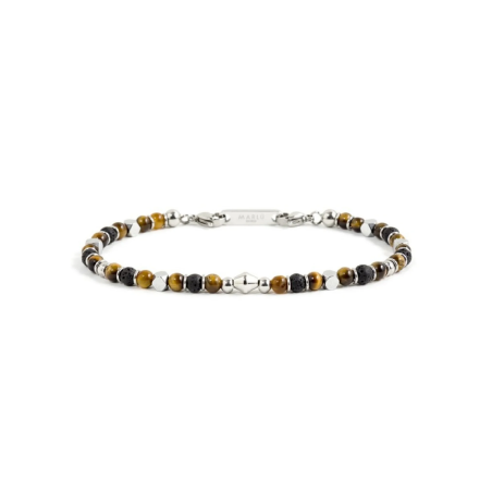 Bracciale Marlù Uomo 1BR0007 Acciaio 316L e Pietra Lavica | Bracciali Marlù
