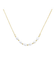 Collana girocollo da donna Marlù in acciaio Oro con perle 33CN0030G-W