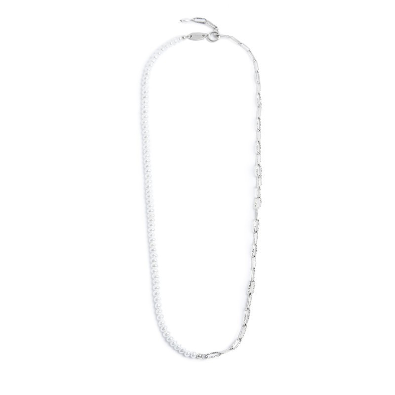Collana girocollo Unisex Marlù in acciaio rodiato con perline 33CN0031-W Collana girocollo Unisex Marlù in acciaio rodiato con perline 33CN0031-W