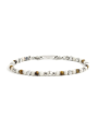 Bracciale Uomo Marlù 1BR0010 in Acciaio 316L Pietre Argento, Bianco e Marrone
