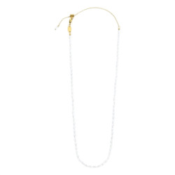 Collana girocollo donna Marlù in acciaio dorato perle ovali 33CN0032G-W