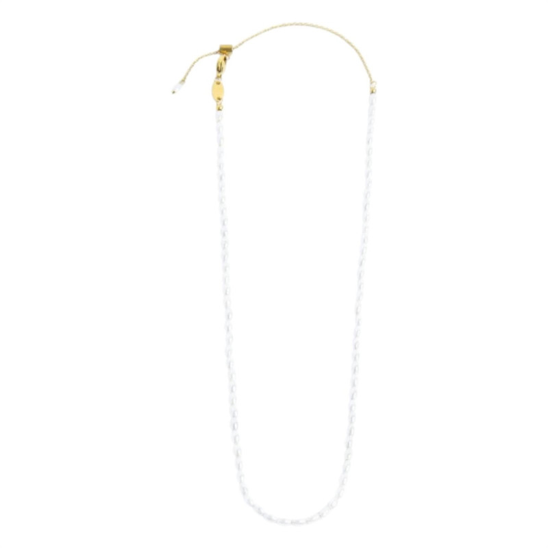 Collana girocollo donna Marlù in acciaio dorato perle ovali 33CN0032G-W
