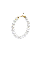 Mono orecchino cerchio da donna Marlù acciaio oro con perle 33OR0060G-W
