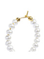 Mono orecchino cerchio da donna Marlù acciaio oro con perle 33OR0060G-W