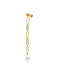 Monorecchino pendente da donna Marlù acciaio dorato perla 33OR0062G-W