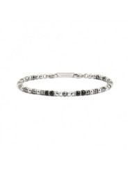Bracciale Unisex Marlù 2BR0078 in Acciaio con Onice ed Ematite Nero e Silver