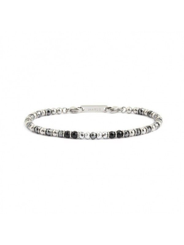 Bracciale Unisex Marlù 2BR0078 in Acciaio con Onice ed Ematite Nero e Silver