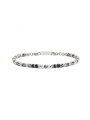 Bracciale Unisex Marlù 2BR0078 in Acciaio con Onice ed Ematite Nero e Silver