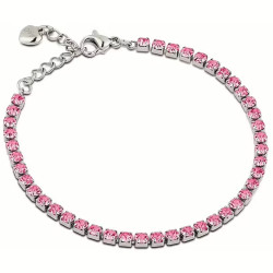 Bracciale donna Tennis Ops Objects Glimmer OPSBR-941 Acciaio Pietre Rosa