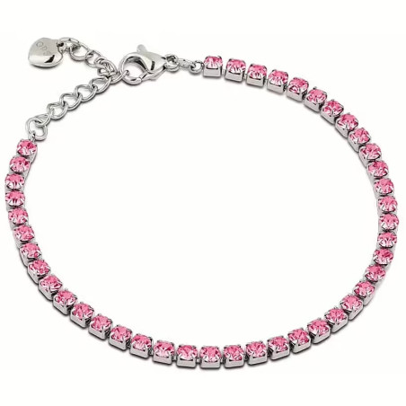Bracciale donna Tennis Ops Objects Glimmer OPSBR-941 Acciaio Pietre Rosa