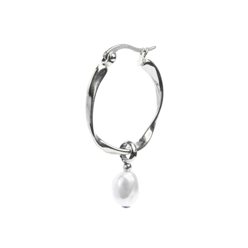 Monorecchino cerchio donna Marlù acciaio con perla 33OR0063-W Monorecchino cerchio donna Marlù acciaio con perla 33OR0063-W