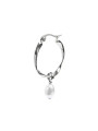 Monorecchino cerchio donna Marlù acciaio con perla 33OR0063-W