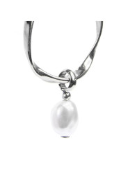 Monorecchino cerchio donna Marlù acciaio con perla 33OR0063-W