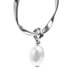Monorecchino cerchio donna Marlù acciaio con perla 33OR0063-W