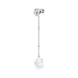 Monorecchino Donna pendente Marlù acciaio con perla grande 33OR0064-W
