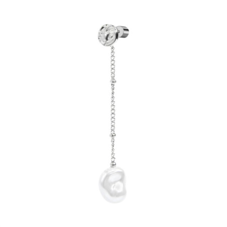 Monorecchino Donna pendente Marlù acciaio con perla grande 33OR0064-W