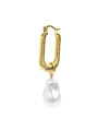 Monorecchino rettangolo donna Marlù acciaio dorato perla 33OR0065G-W