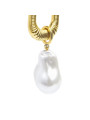 Monorecchino rettangolo donna Marlù acciaio dorato perla 33OR0065G-W