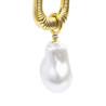 Monorecchino rettangolo donna Marlù acciaio dorato perla 33OR0065G-W