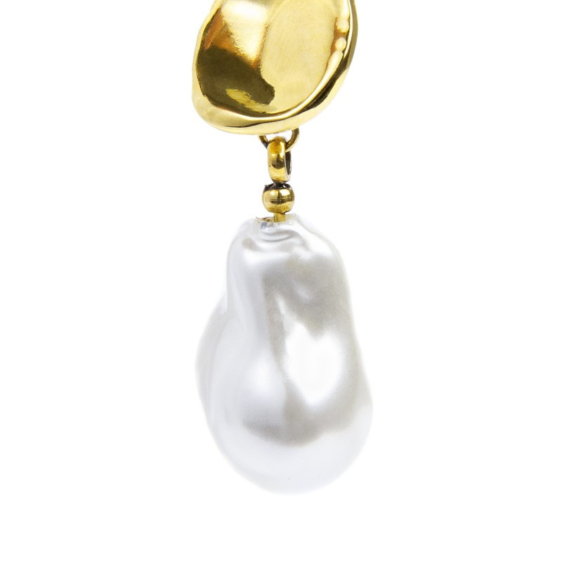 Monorecchino lobo donna Marlù acciaio dorato perla 33OR0068G-W