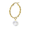 Monorecchino Donna cerchio arrotolato Marlù acciaio dorato perla 33OR0069G-W