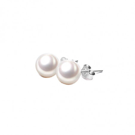 Women's Nadir Earrings in Silver 925 with Round Freshwater Pearl 6-6,5mm