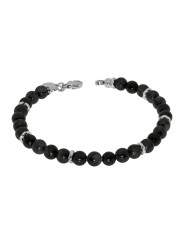 Bracciale Uomo Liujo MLJ496 in acciaio con Pietre Nere