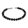 Bracciale Uomo Liujo MLJ496 in acciaio con Pietre Nere