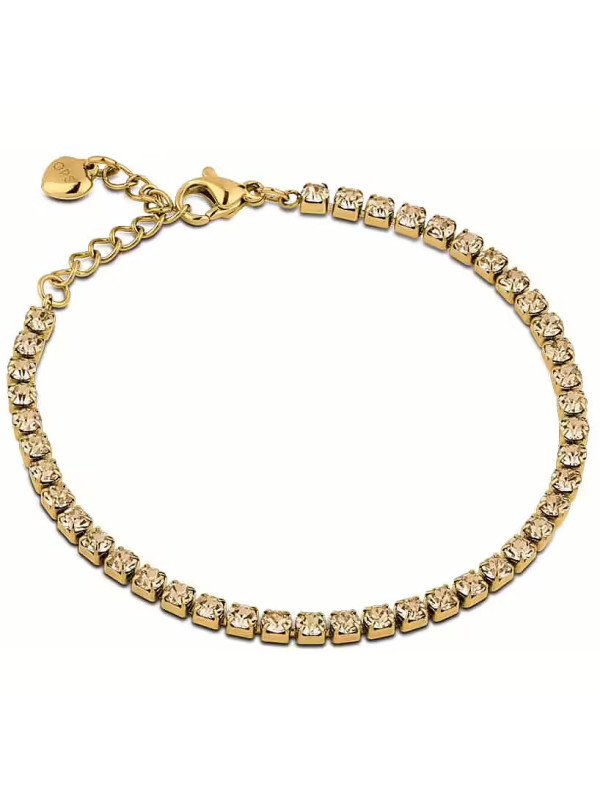 Bracciale donna Tennis Ops Objects Glimmer OPSBR-956 Acciaio Oro Pietre Caramello