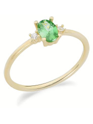 Anello Donna Ambrosia in Oro Giallo 375% con Zirconi Verdi KAAZ 024