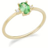 Anello Donna Ambrosia in Oro Giallo 375% con Zirconi Verdi KAAZ 024