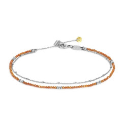 Cavigliera Donna Marlù 20CV089-H maglia double con zirconi Arancio