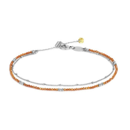 Cavigliera Donna Marlù 20CV089-H maglia double con zirconi Arancio