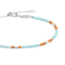Cavigliera Donna Marlù 20CV093 con elementi madreperla colorati e perle bianche irregolari